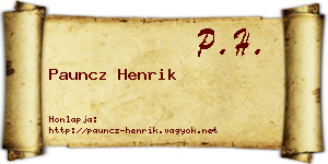 Pauncz Henrik névjegykártya